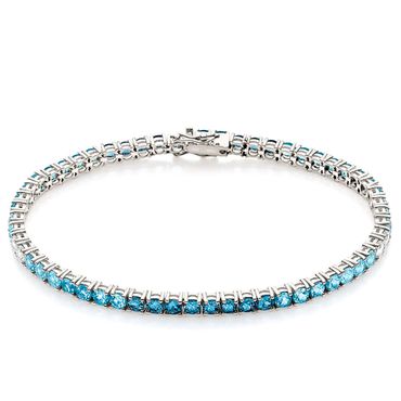 Pulseira Riviera em Ouro 18k Personalizada com Topázio Sky - Helder Joalheiros 