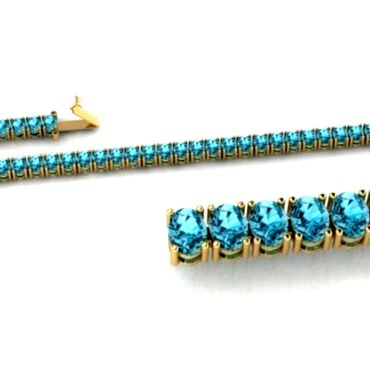 Pulseira em Ouro 18k Personalizada com Água Marinha - Helder Joalheiros 