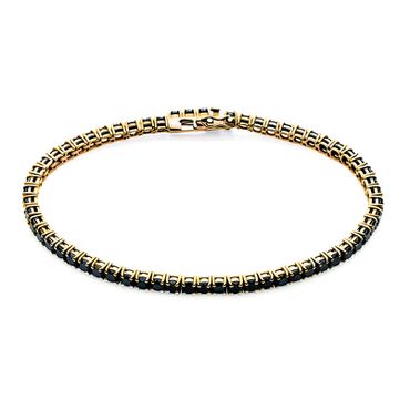 Pulseira Riviera em Ouro 18k Personalizada com Diamantes Negros - Helder Joalheiros 