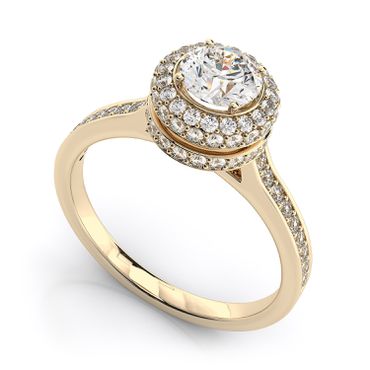 Anel Solitário em Ouro 18k com Diamantes - Helder Joalheiros 