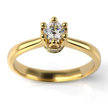 Solitário Ouro 18k Coroa Cravejada - Helder Joalheiros 