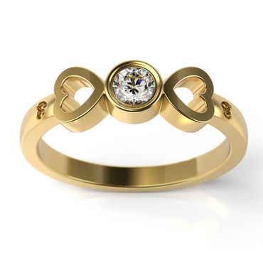 Solitário Ouro 18k Trabalhado Corações - Helder Joalheiros 