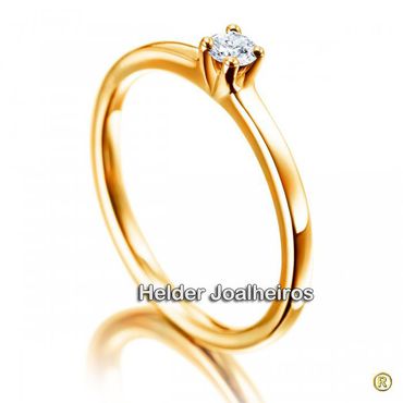 Solitário de Noivado com Diamante de 25 Pontos - Helder Joalheiros 
