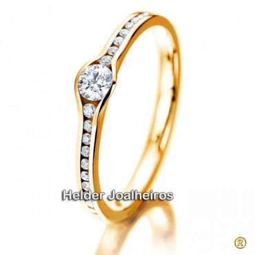 Solitário em Ouro 18k com Diamante - Helder Joalheiros 