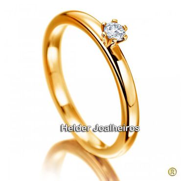 Solitário com Diamante de 15 Pontos - Helder Joalheiros 