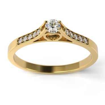 Solitário em Ouro 18k Trabalhado Coração com Diamantes - Helder Joalheiros 