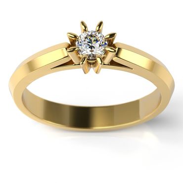 Solitário em Ouro 18k Trabalhado Flor - Helder Joalheiros 