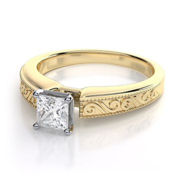Solitário em ouro 18k com Diamantes Princess - Helder Joalheiros 