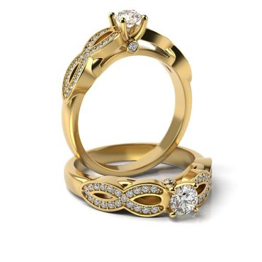 Solitário em Ouro 18k Cravejado com Diamantes - Helder Joalheiros 