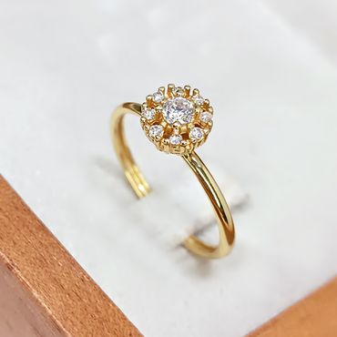 Anel em Ouro 18k Cravejado Chuveiro Florzinha - Helder Joalheiros 