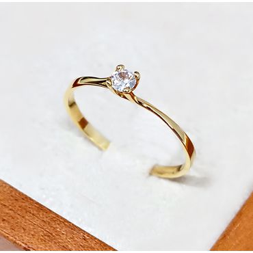 Anel em Ouro 18k Solitário de Noivado e Casamento - Helder Joalheiros 