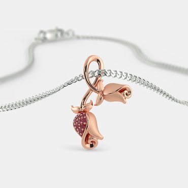 Gargantilha Tulipa com Rubi Ouro 18k com Corrente Grumê - Helder Joalheiros 