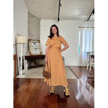 Conjunto Saia e blusa Olivia Caramelo