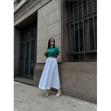 Saia Godê Algodão Hepburn Branca 