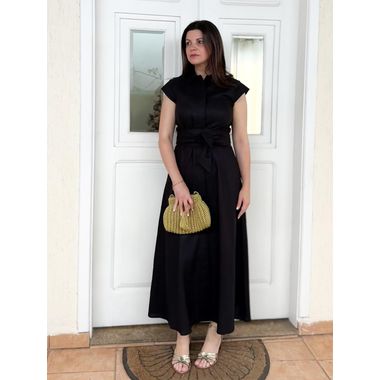 Vestido Ágatha Linho Preto 