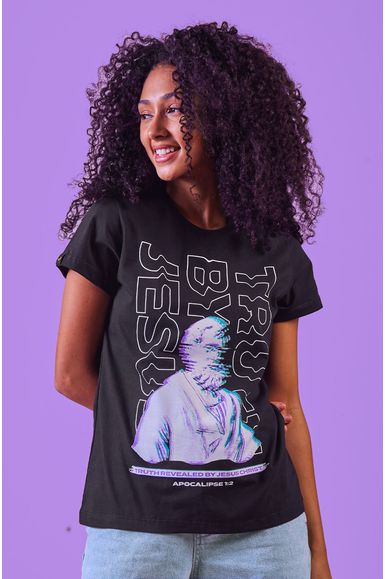 Camiseta Meu Metaverso Baby Look Apocalipse 1:2 Feminina - IPROMOVE