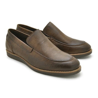Sapato Masculino Casual Megane em Couro - Chocolate - 08301-2673 - Calçados Laroche