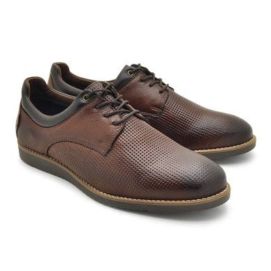 Sapato Masculino Casual Megane em Couro - Brown - 08302-3114 - Calçados Laroche