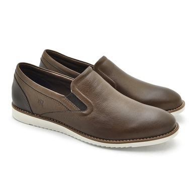 Sapato Casual Masculino Megane em Couro - Chocolate - 08307-3273 - Calçados Laroche