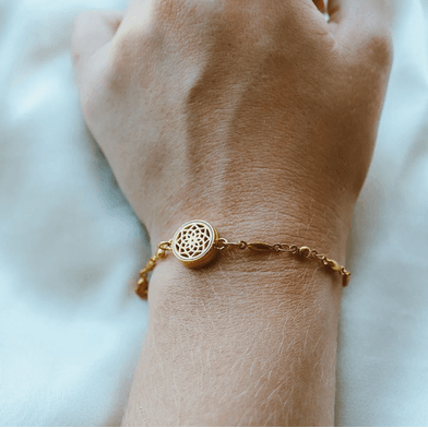 Pulseira Difusor - Pingente 10mm Mini - Mandala - Dourado - Aço I... - Aroma Acessórios