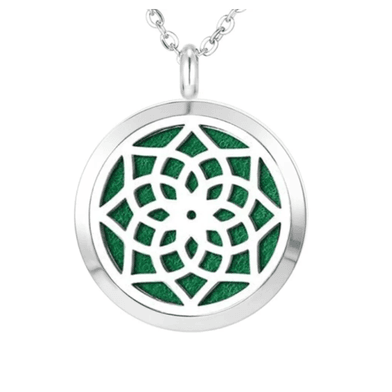 Colar Difusor - Pingente 20mm - Mandala - Prateado - Aço Inox - Aroma Acessórios