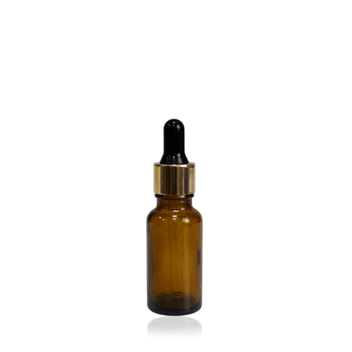 Frasco De Vidro Âmbar Conta-Gotas 20ml Kit c/5 - Dourado - Aroma Acessórios