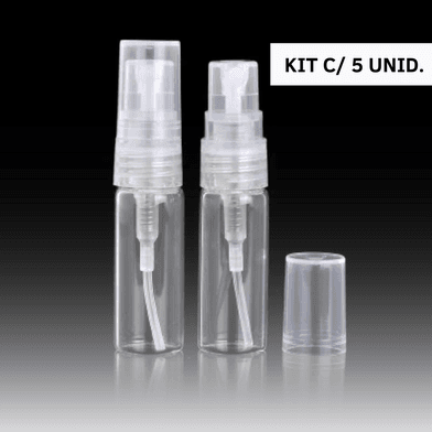 Frasco Spray Flaconete em Vidro Incolor 05ml Kit C/5 - Aroma Acessórios