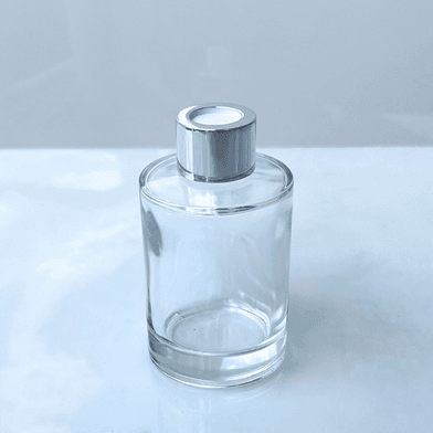Frasco Aromatizador De Vidro Redondo Incolor 100ml - Prata - Aroma Acessórios