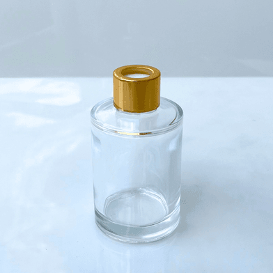 Frasco Aromatizador De Vidro Redondo Incolor 100ml - Dourada - Aroma Acessórios