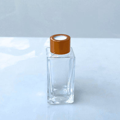 Frasco Aromatizador de Vidro Square Incolor 60ml - Cobre - Aroma Acessórios