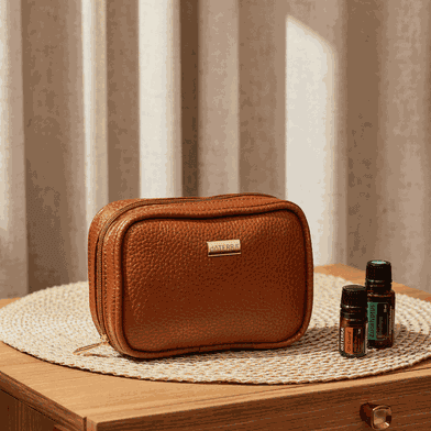 Estojo Bali Caramelo dōTERRA Para 10 Frascos De 05 E 15ml E Roll-... - Aroma Acessórios