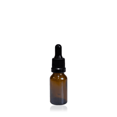 Frasco De Vidro Âmbar Conta-Gotas 15ml Kit c/5 - Preto Lacre - Aroma Acessórios