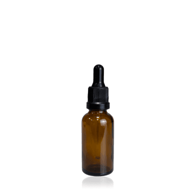 Frasco De Vidro Âmbar Conta-Gotas 30ml Kit c/5 - Preto Lacre - Aroma Acessórios
