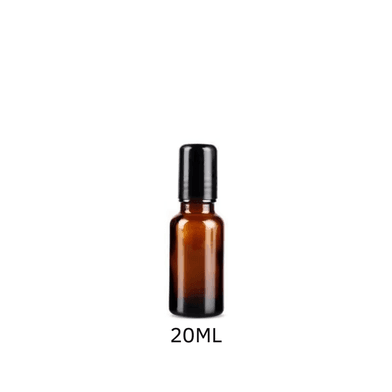 Frasco de Vidro Âmbar 20ml - Tampa Roller - Aroma Acessórios