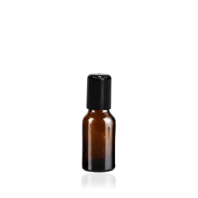 Frasco de Vidro Âmbar 15ml - Tampa Roller - Aroma Acessórios