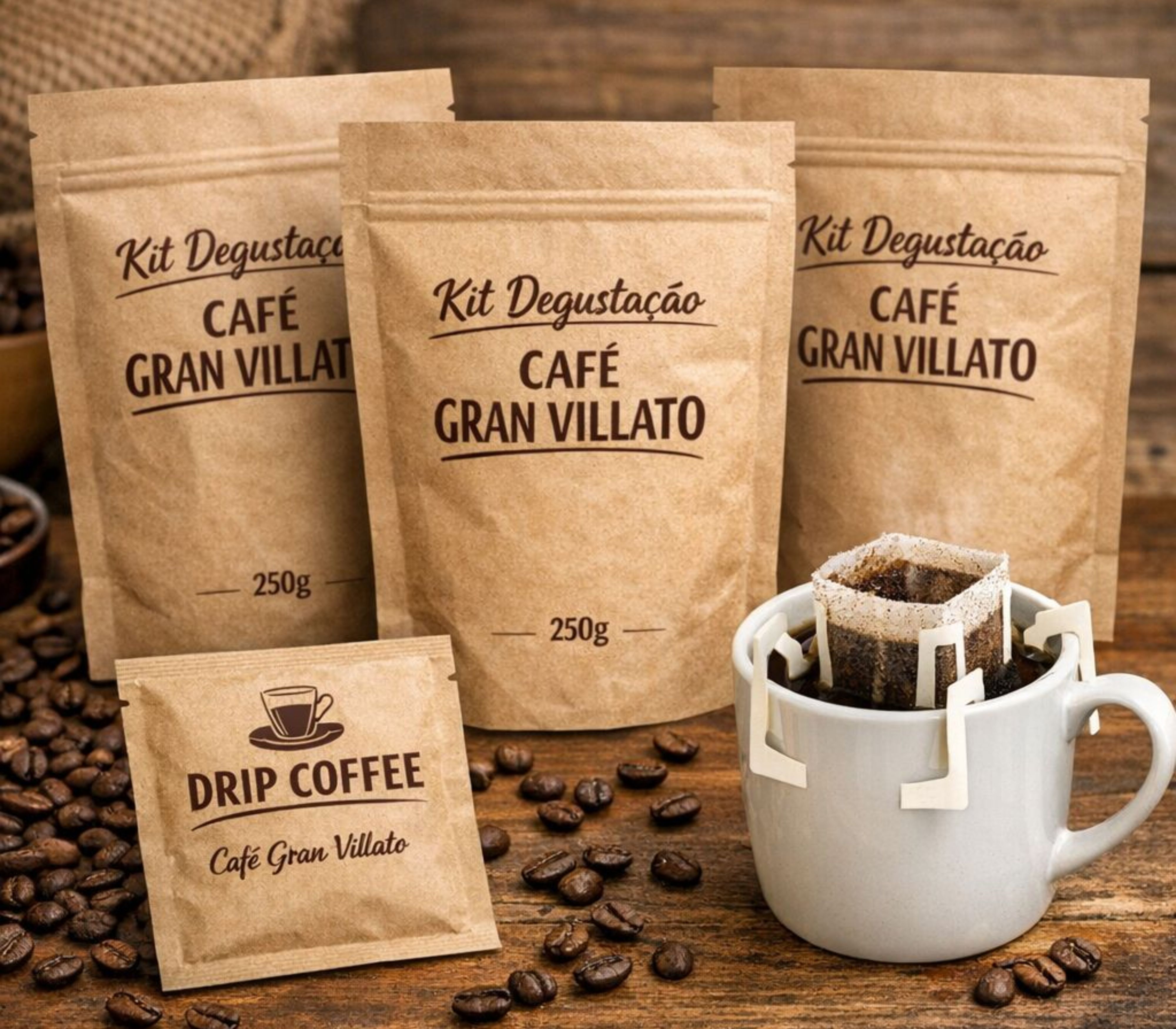 Kit Degustação (Especial Moído / Gourmet e Tradic... - Café Gran Villato