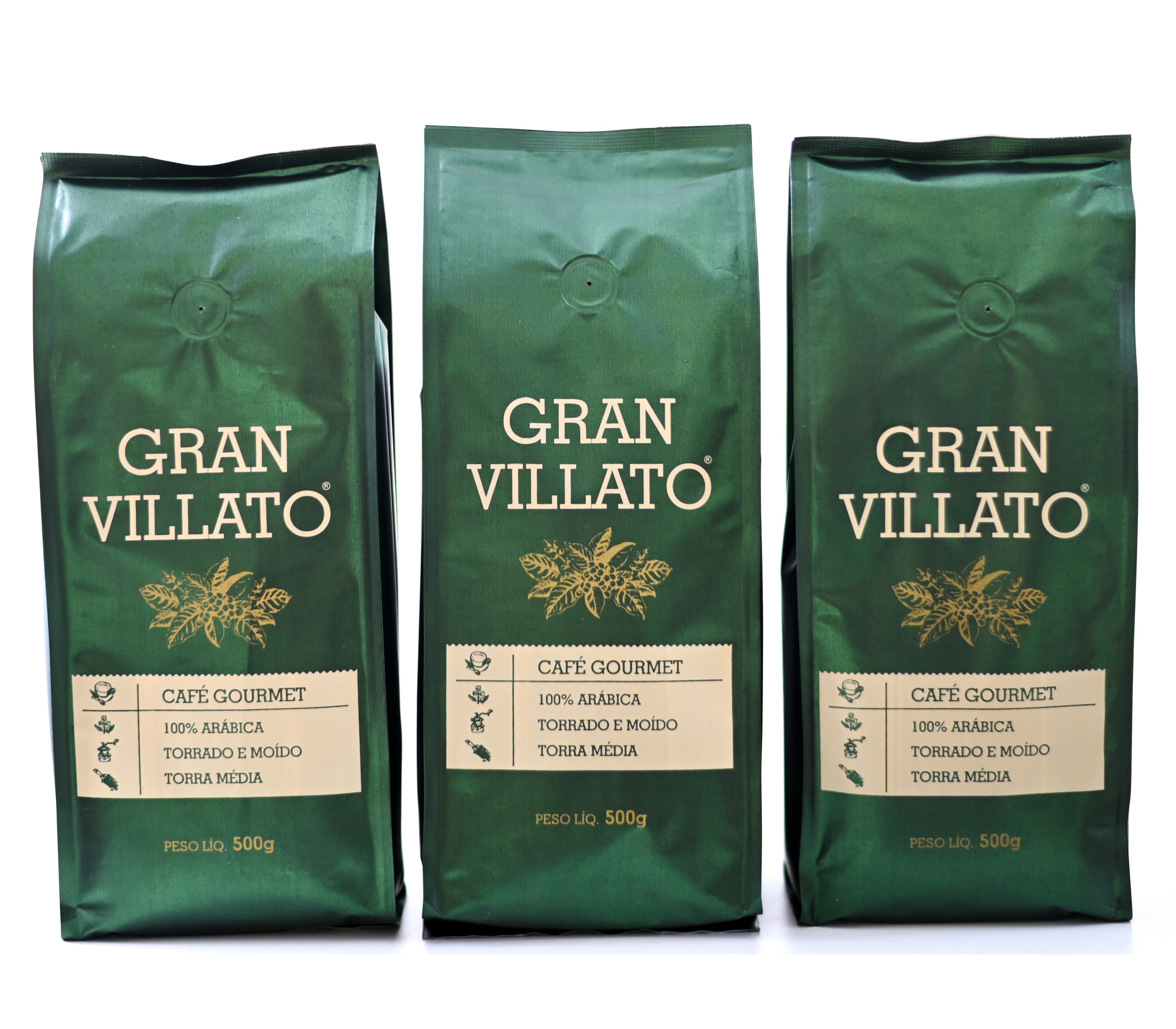 Kit com 3 Cafés Gourmet Torrado e Moído - Café Gran Villato