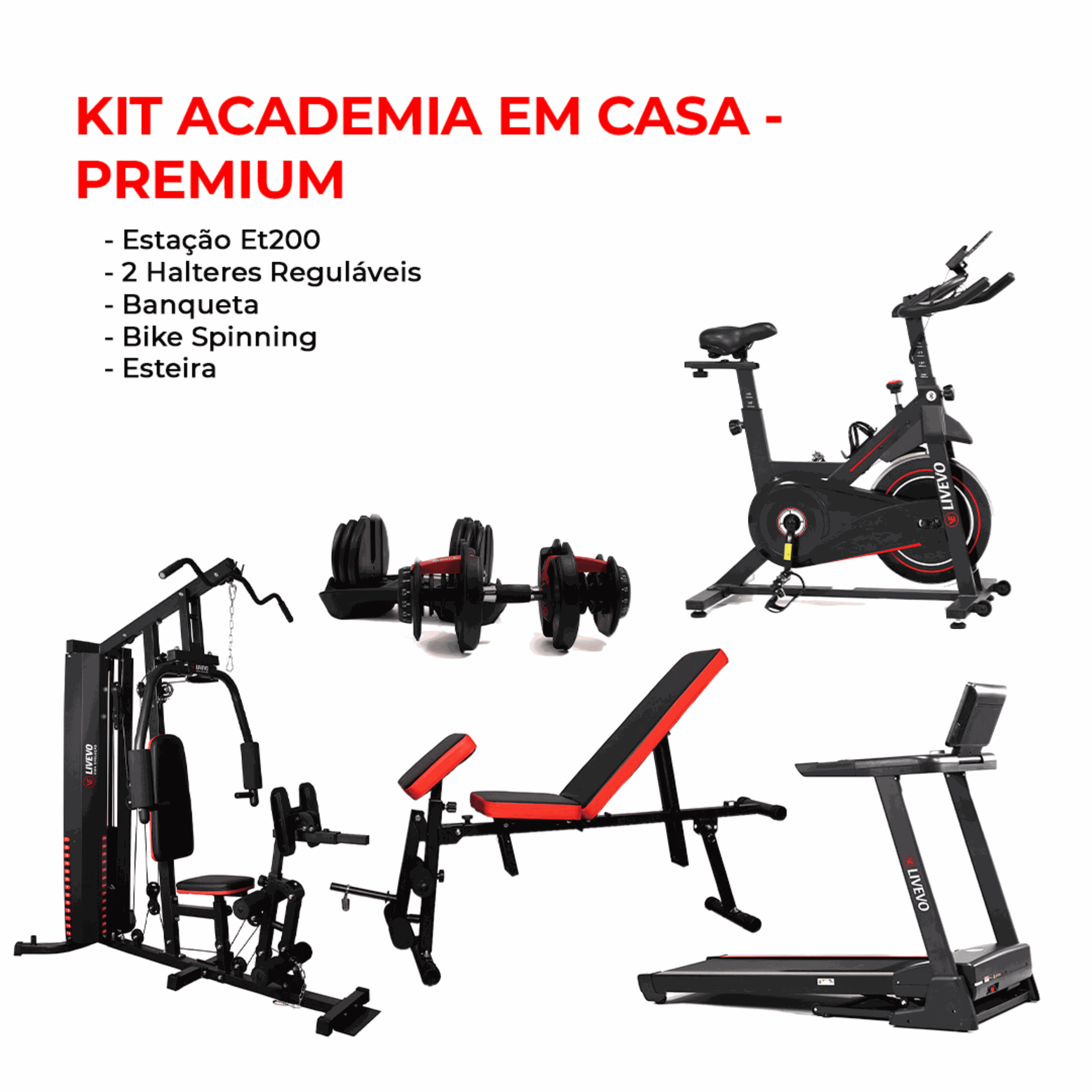 Kit Academia em Casa – Premium| Livevo - Kit Acad... - VAI DE CARDIO