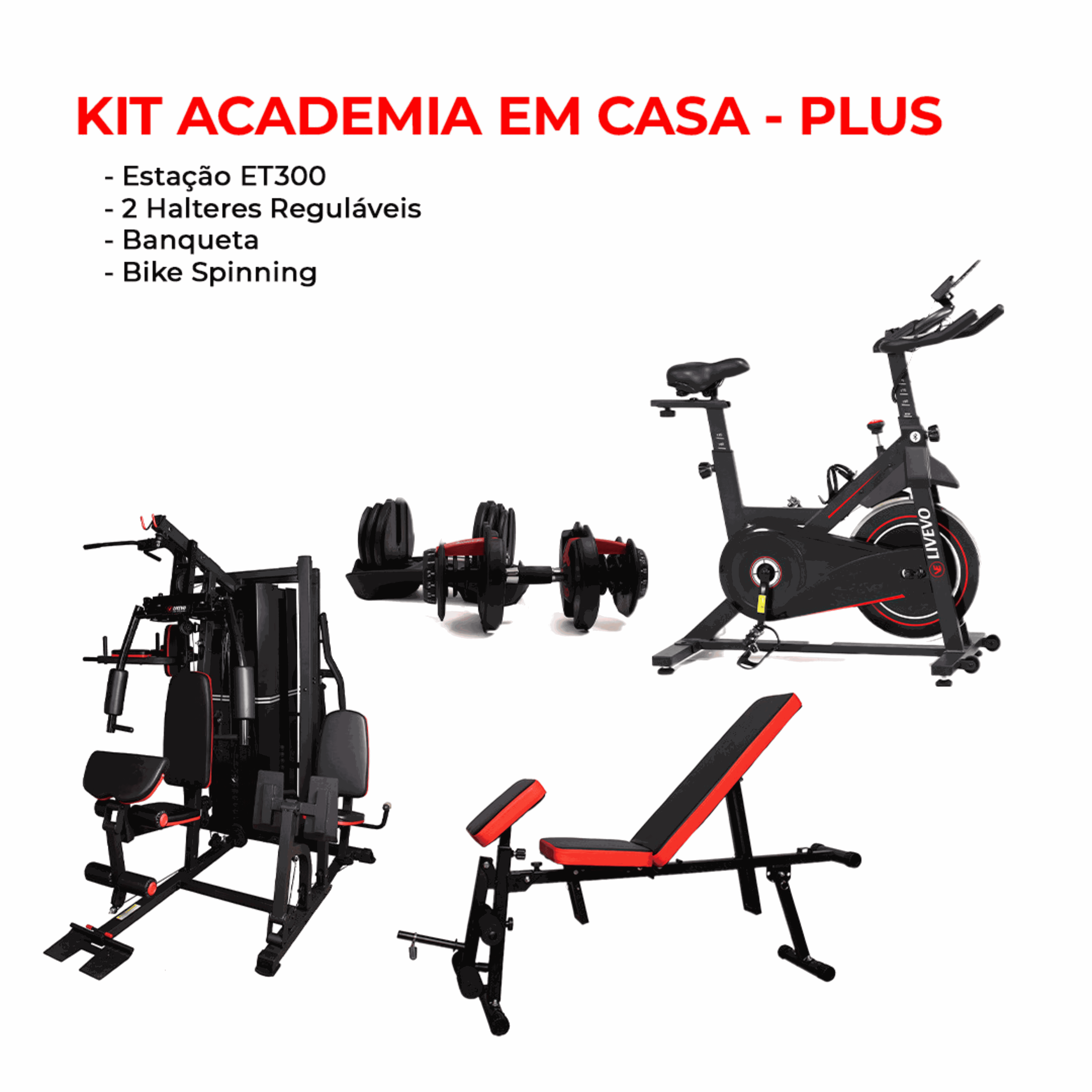 Kit Academia em Casa – Intermediário | Livevo Copia Copia | VAI DE CARDIO