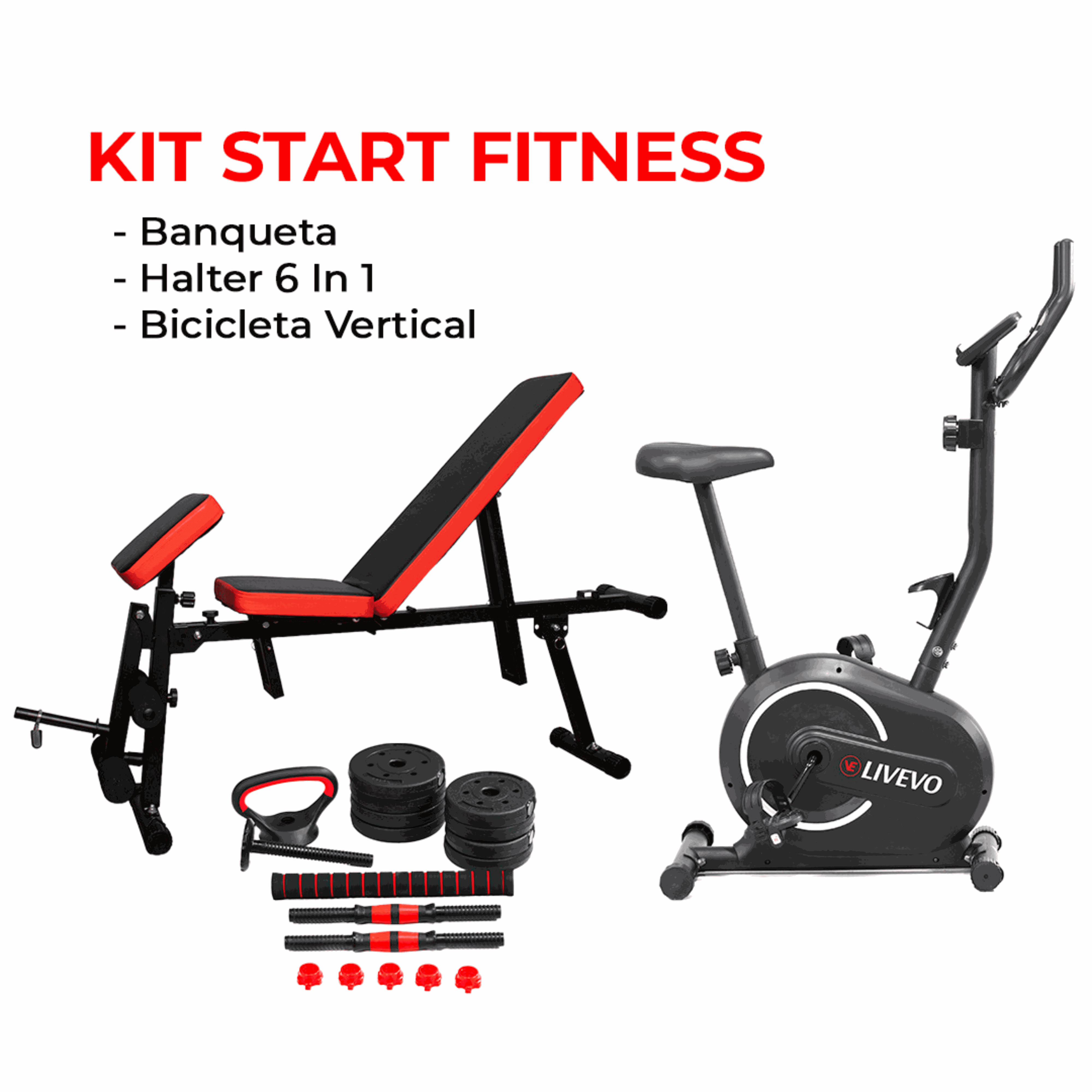 Kit Start Fitness | Livevo - Kit Start Fitness - VAI DE CARDIO
