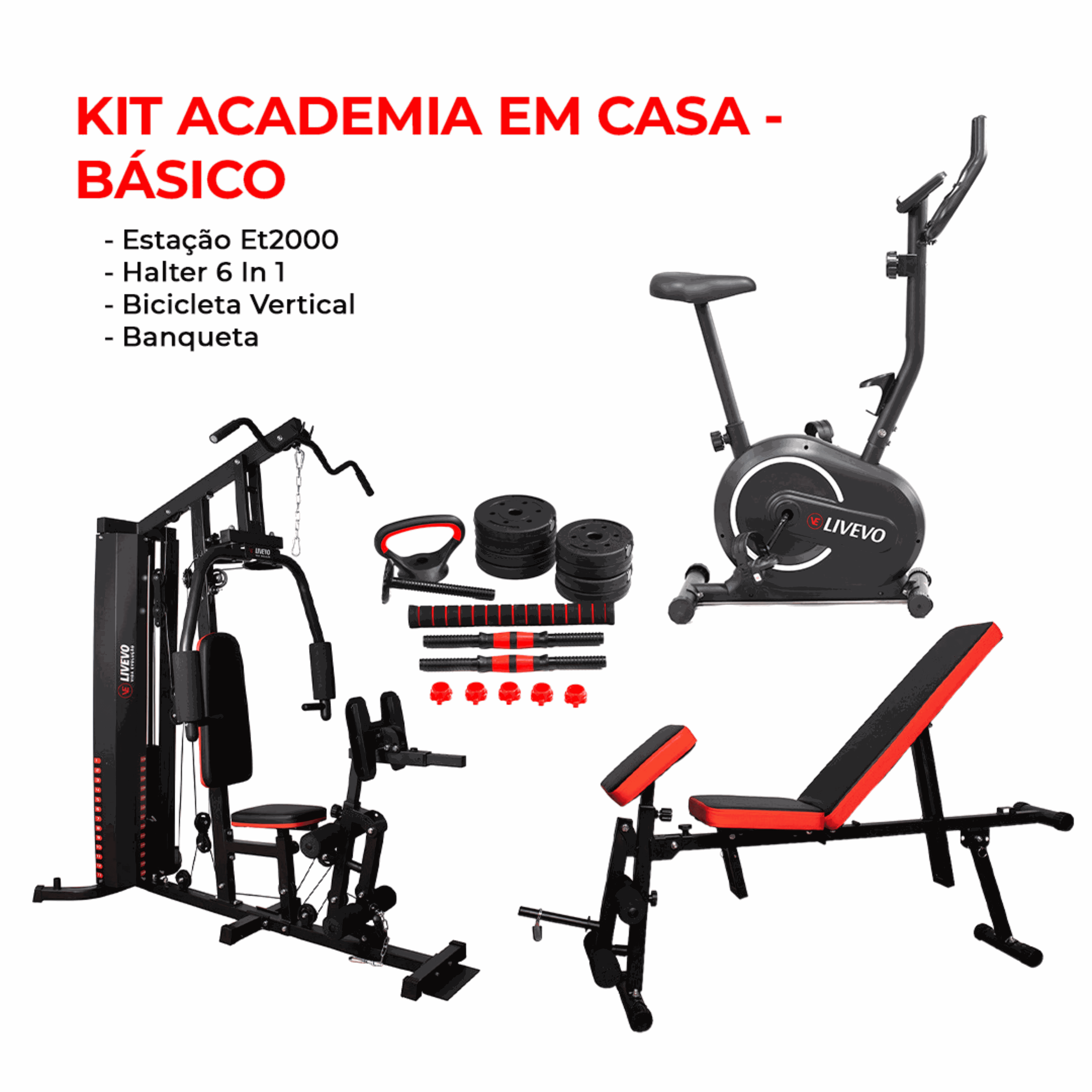 Kit Academia em Casa – Básico | Livevo - Kit Acade... - VAI DE CARDIO