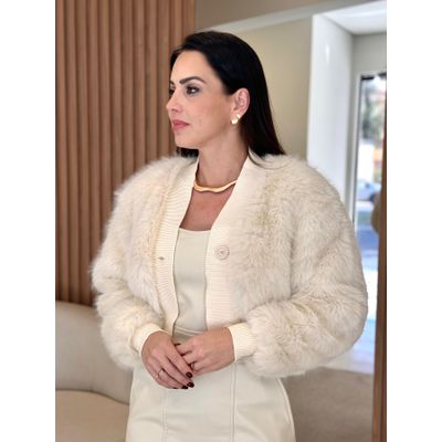 Casaco Pelo Forrado Aspen Off White