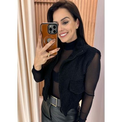 Colete Teddy Peluciado Preto
