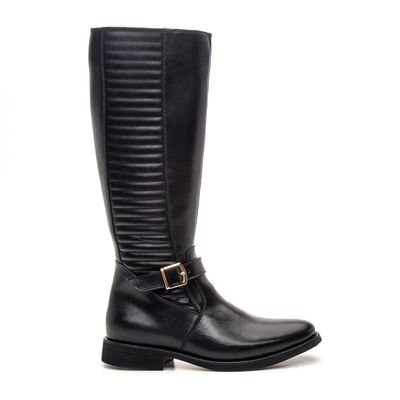 BOTA MONTARIA METALASSÊ FEMININA COURO PRETO - COUROWEST