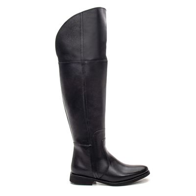 BOTA OVER FEMININA COURO PRETO - COUROWEST