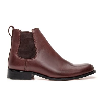 BOTA CHELSEA COM SOLADO EM COURO - NOBRE VINHO - COUROWEST