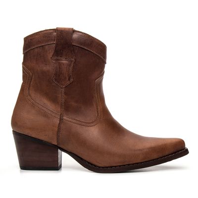 BOTA FEMININA WESTERN CANO BAIXO COURO CARAMELO - COUROWEST