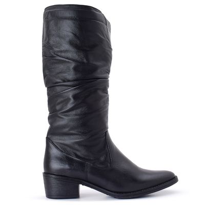 BOTA COURO VANESSA PRETO - BIARITZ