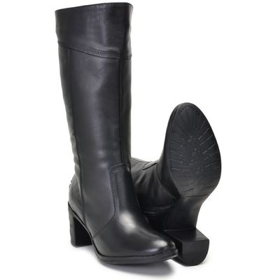 Botas Femininas Cano Médio Salto Grosso Preto