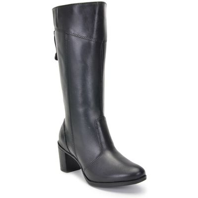 Bota Feminina Cano Médio Salto Grosso Preto